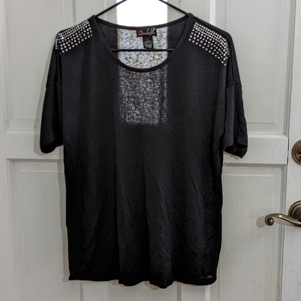 Questions Lightweight Beaded Shoulders Top